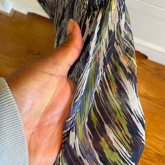 Sundance Dress Womens L Peacock Chiffon Silk Midi Whimsy Pullover NWT - Picture 5 of 7